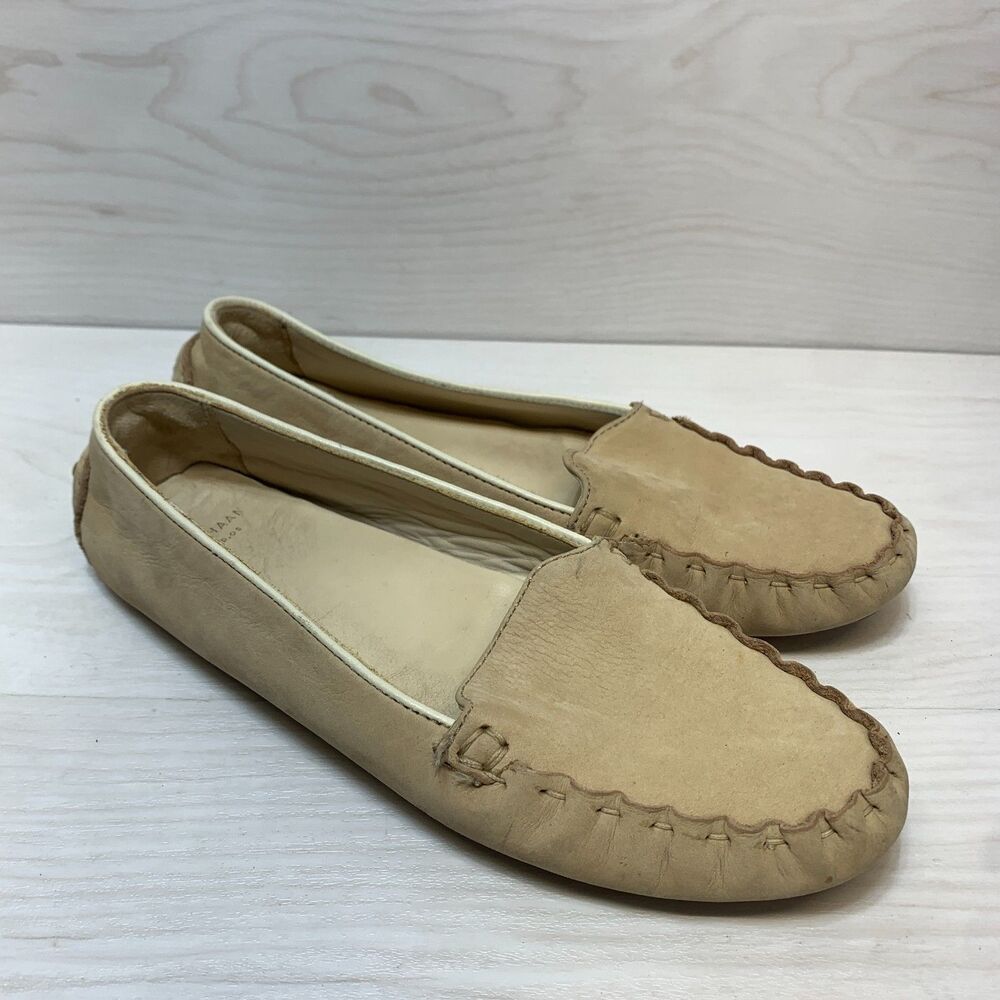 Cole Haan Driving Moccasins Loafers Women's Size 7 B Tan Leather Slip On Shoes
